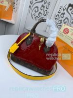 Newest Clone L---V BB Purple Monogram Vernis Genuine Leather Ladies Alma Handbag